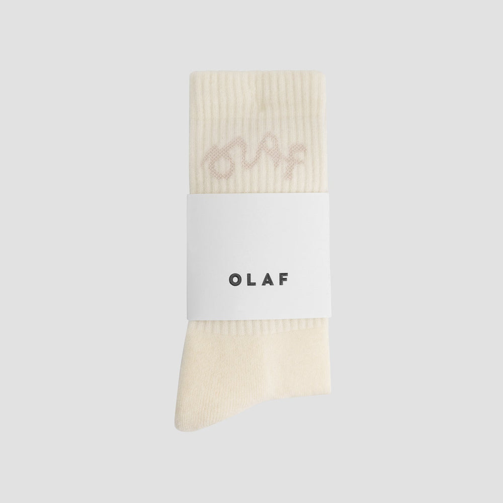 SIGNATURE LOGO SOCKS | OFF WHITE / MULCH