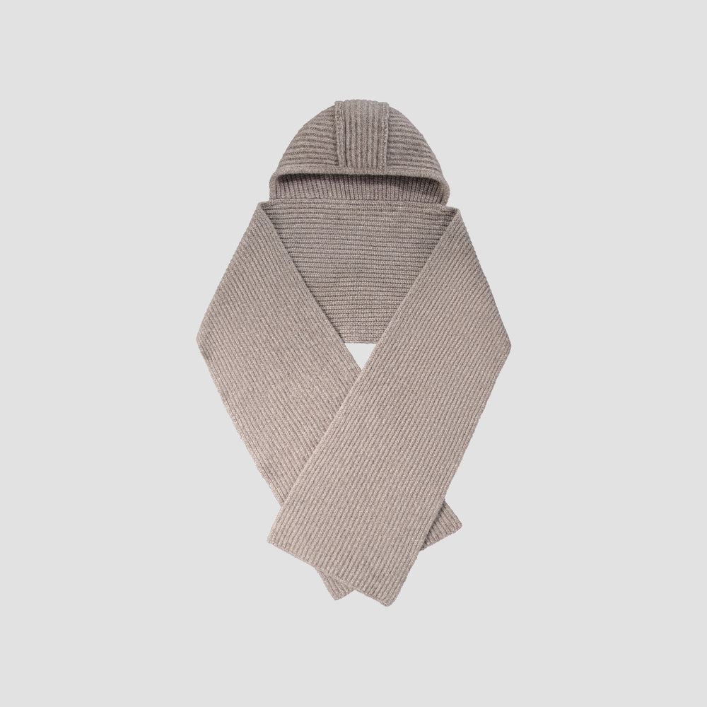 WOOL HOODED SCARF | LINT