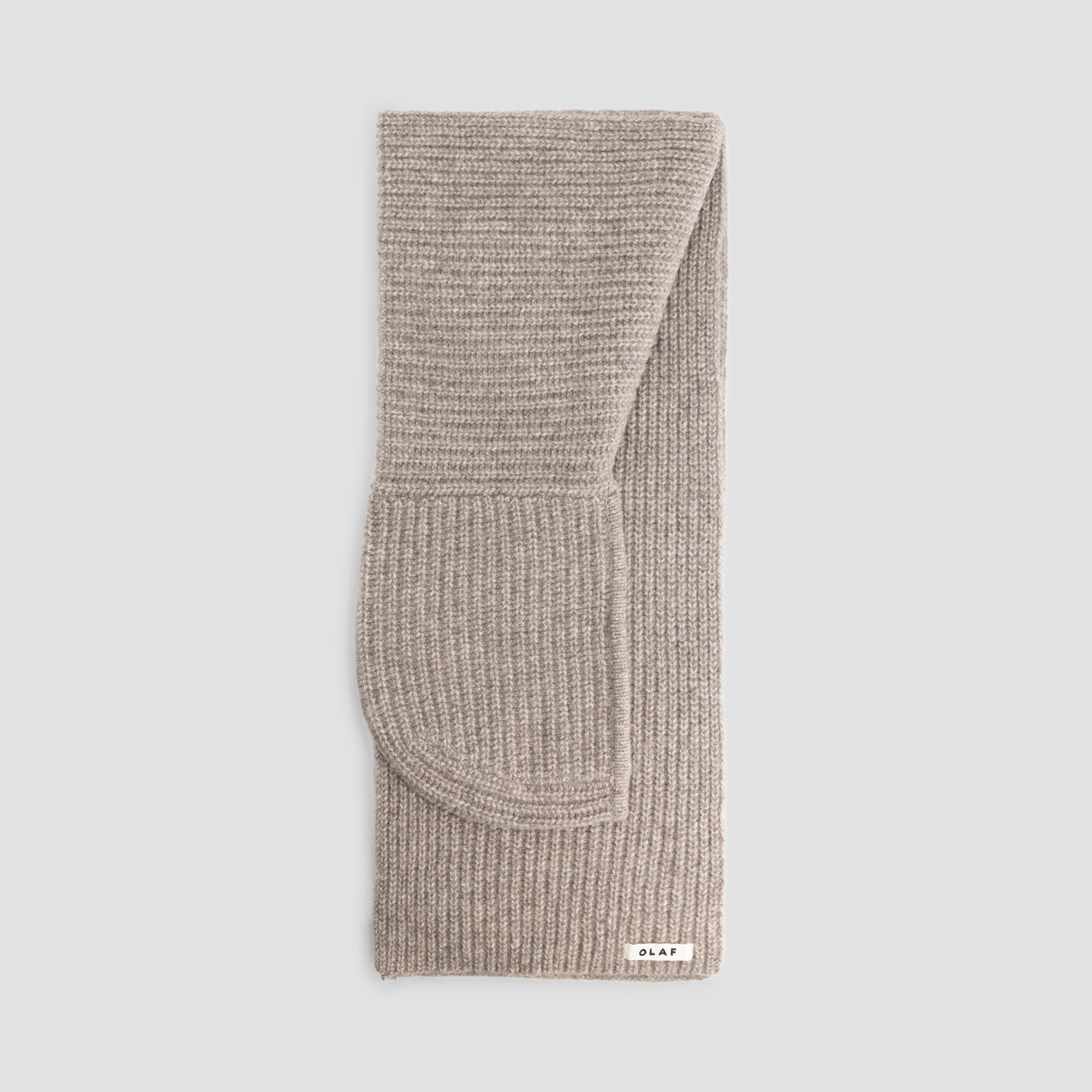 Wool Hooded Scarf - Chocolate Chip