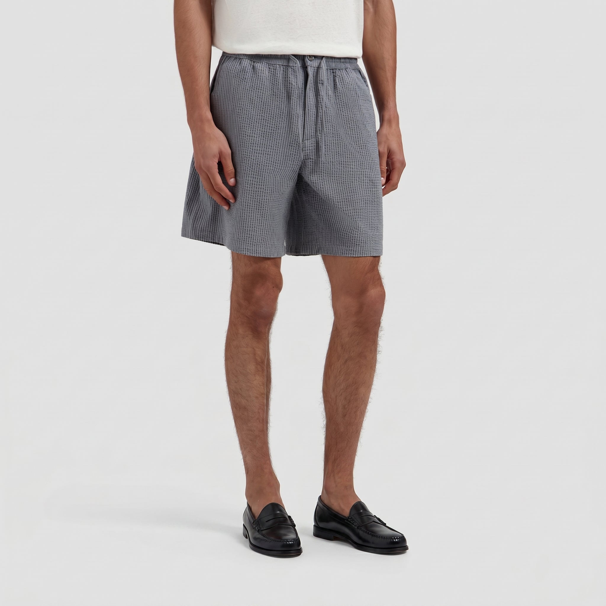 Seersucker Shorts - Heather Grey