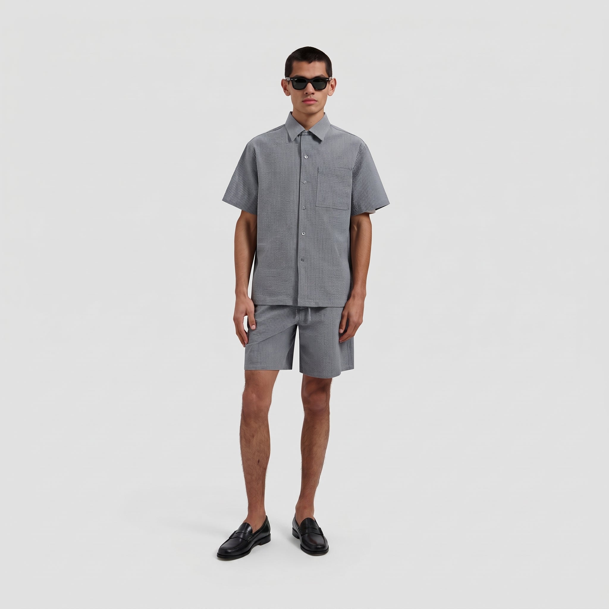 Seersucker Shorts - Heather Grey