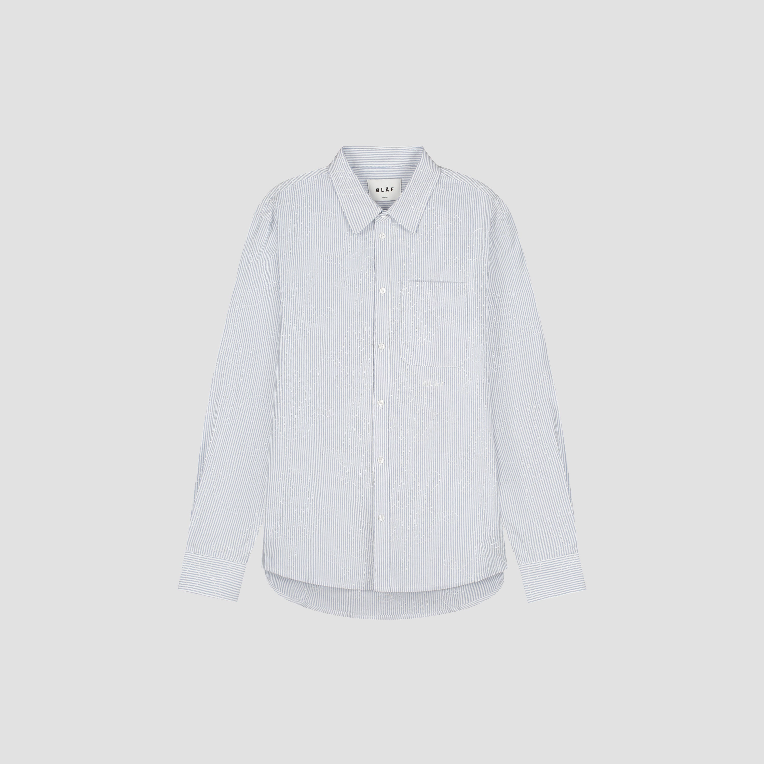 Monogram Embro Oxford Shirt - Blue Stripe