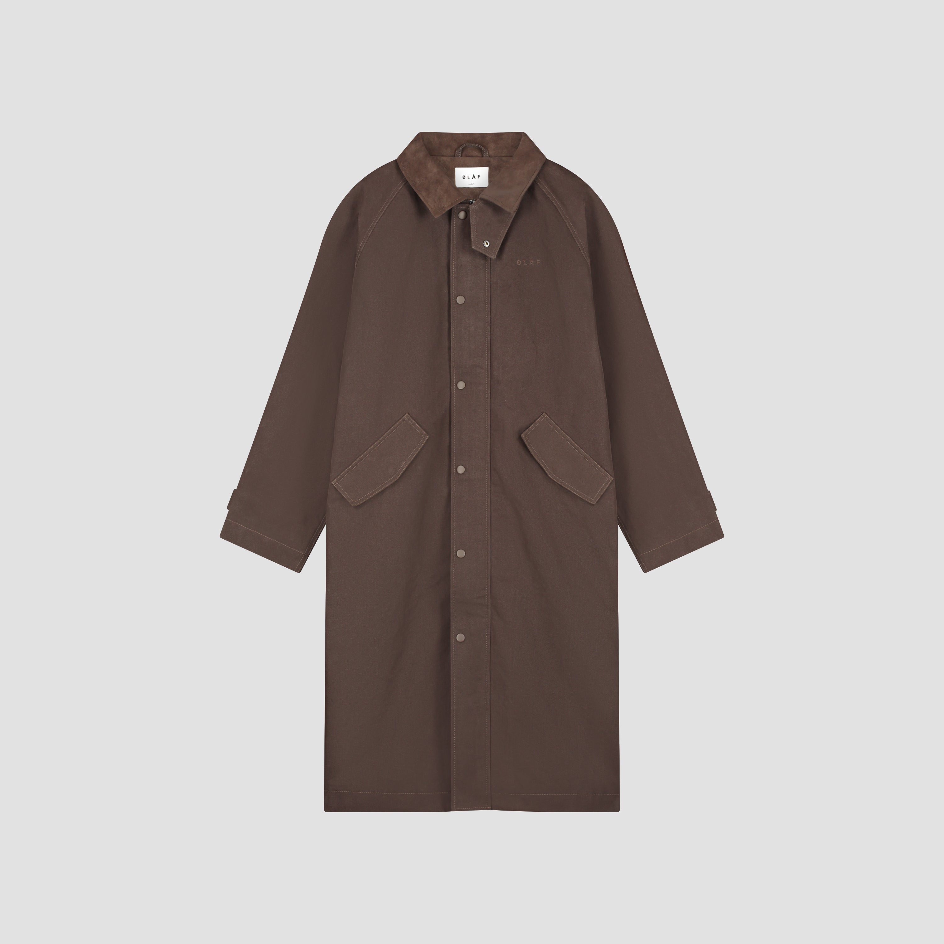Washed Canvas Overcoat - Hot Fudge