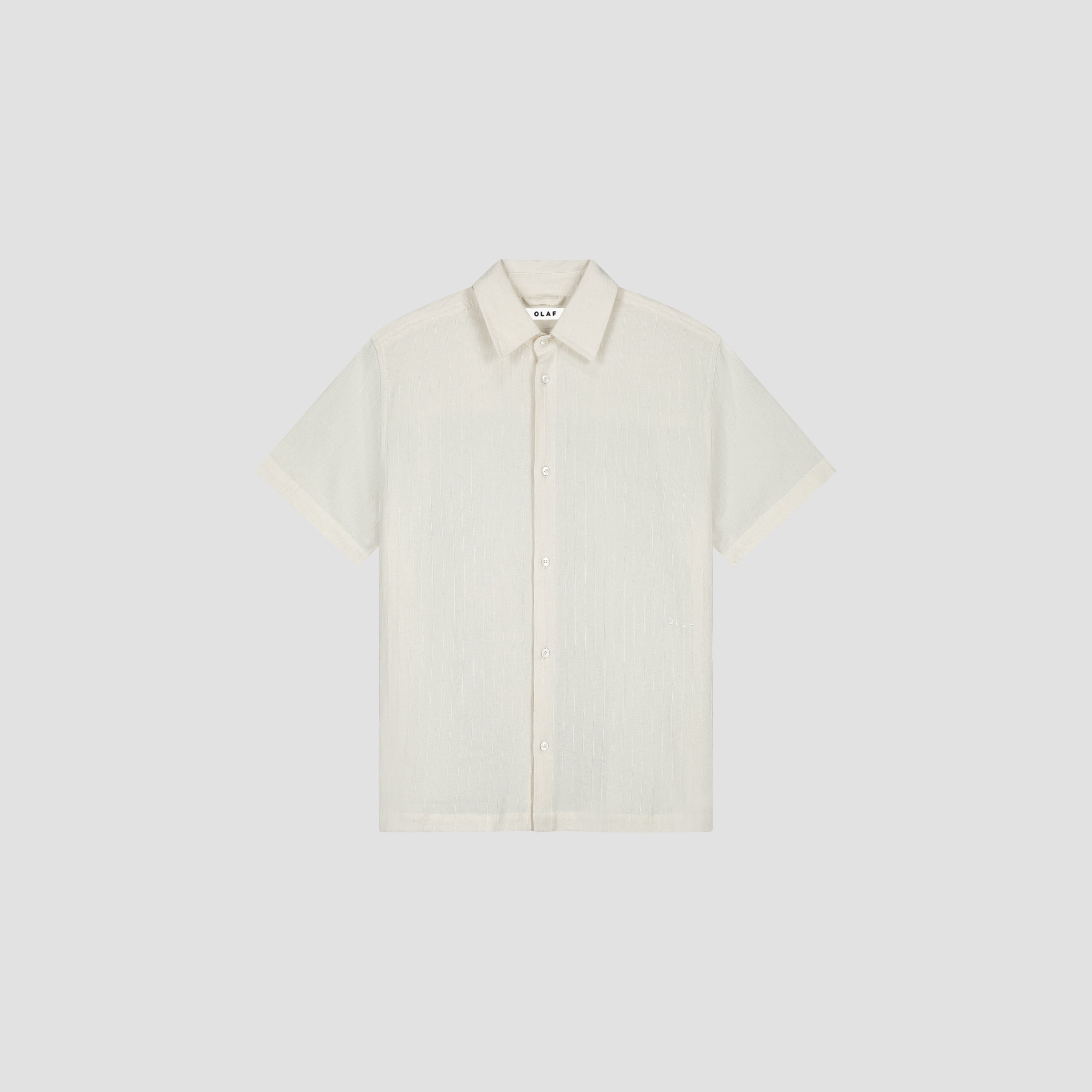 Textured Stripe Boxy SS Shirt - Off-White