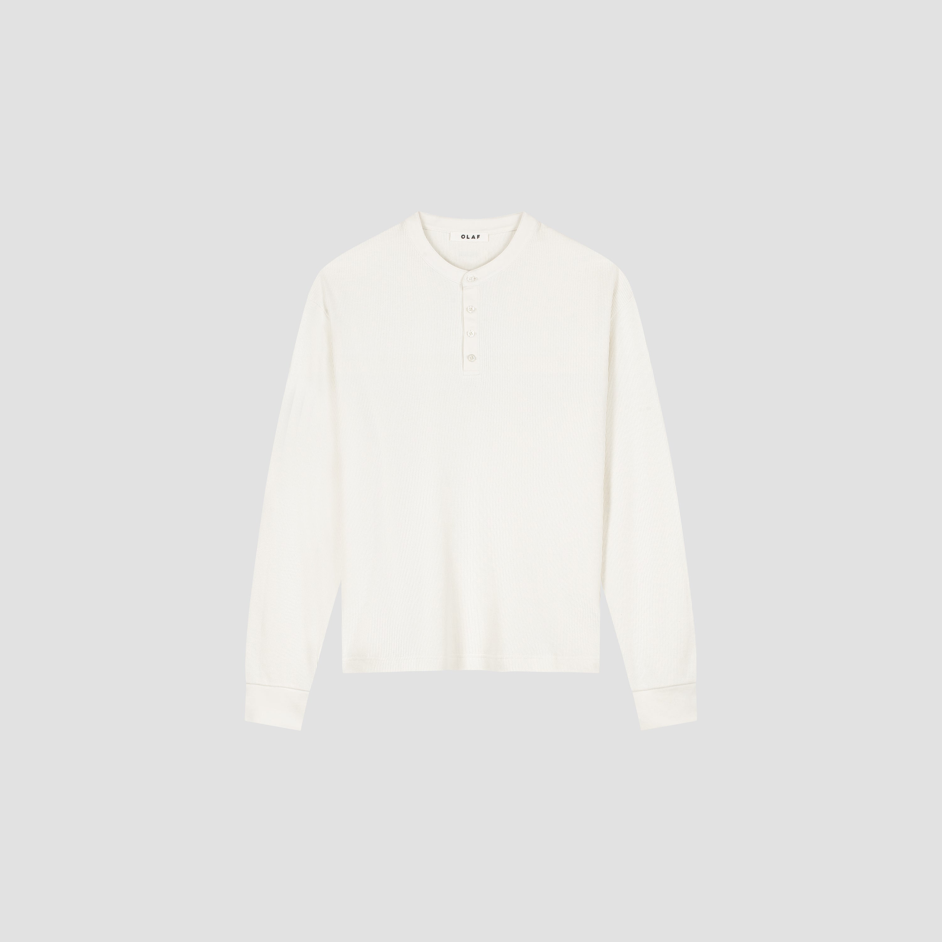 Waffle Henley LS Tee - Off White