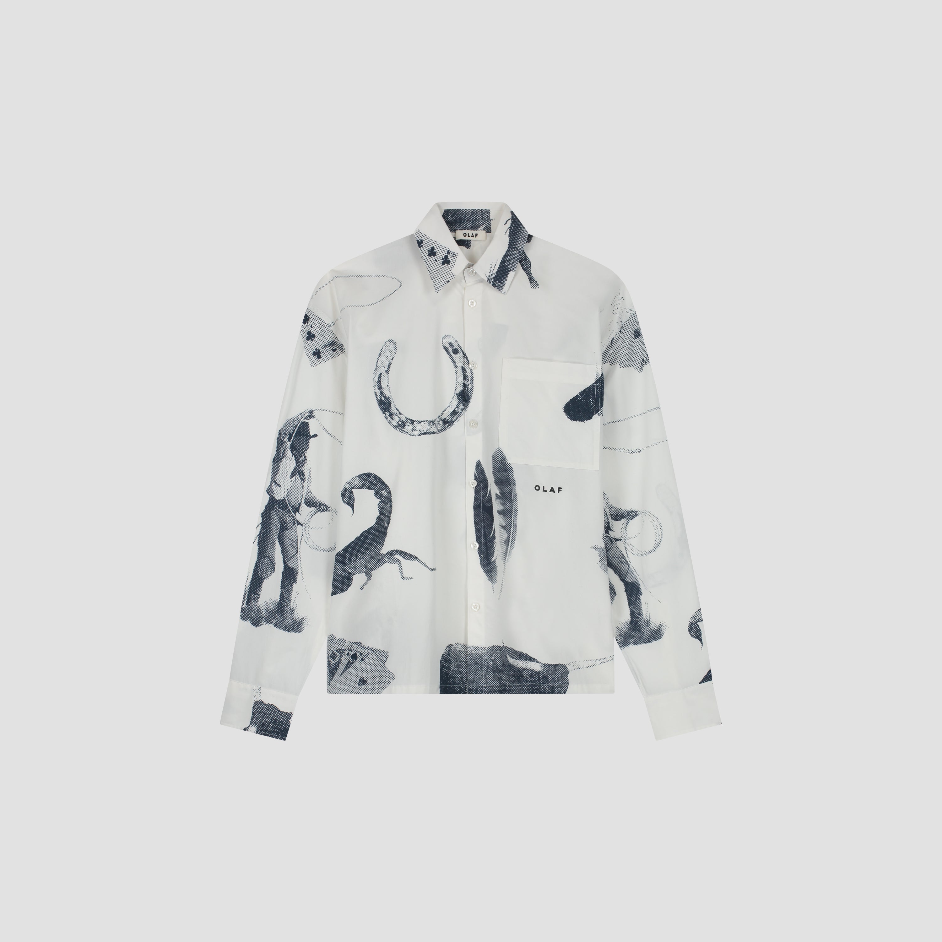 Cowboy AOP Boxy Tee White/Navy