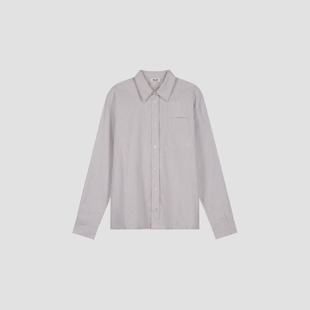 OXFORD RELAXED SHIRT | WHITE / ADRENALINE RUSH