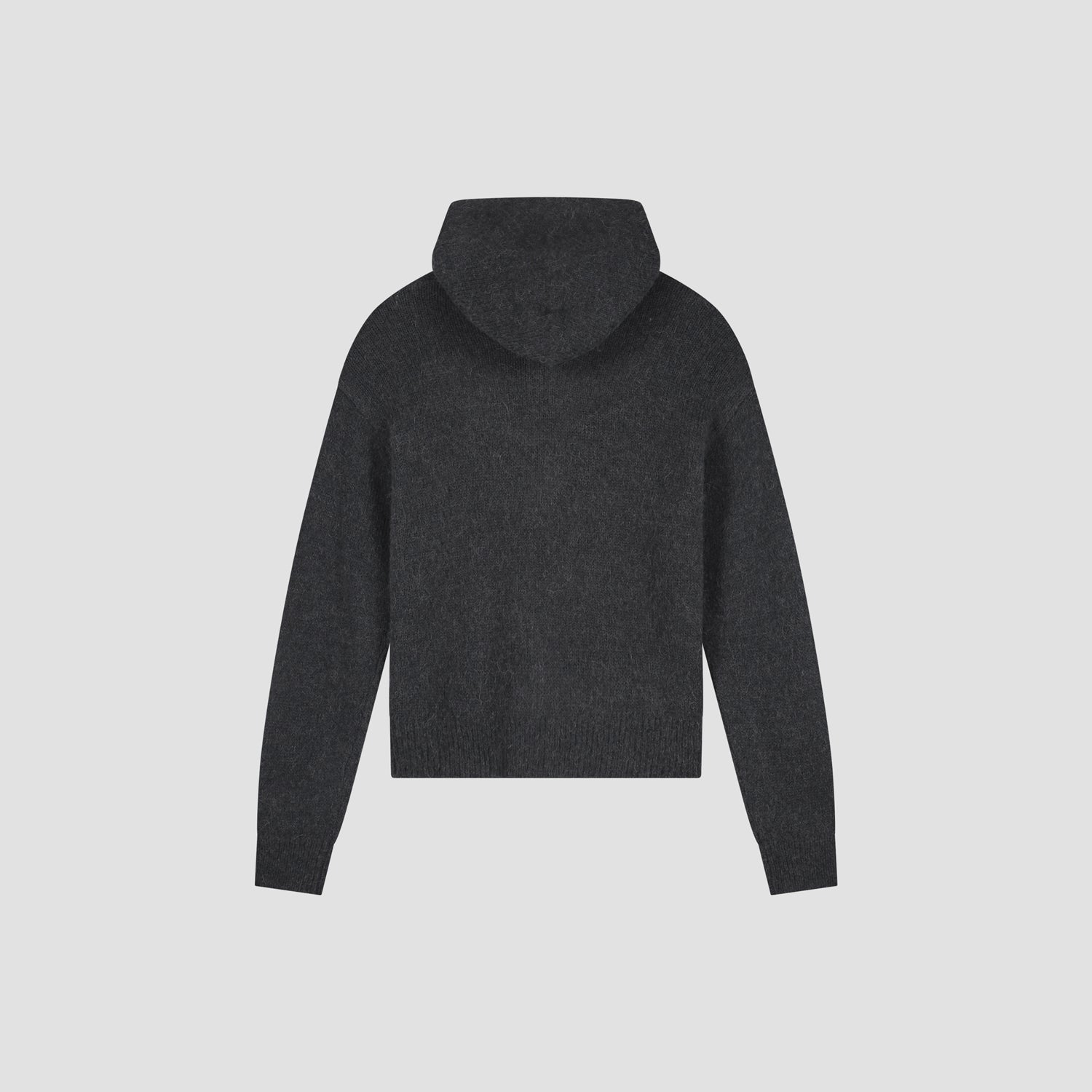 Zip Knitted Hoodie - Charcoal