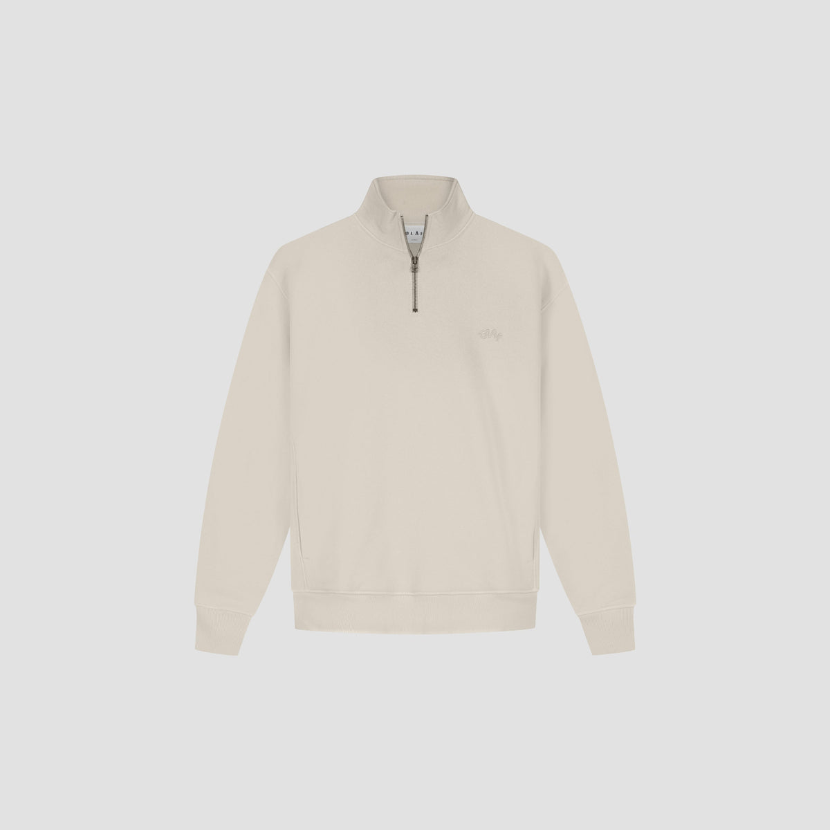 SIGNATURE ZIP MOCK | CEMENT