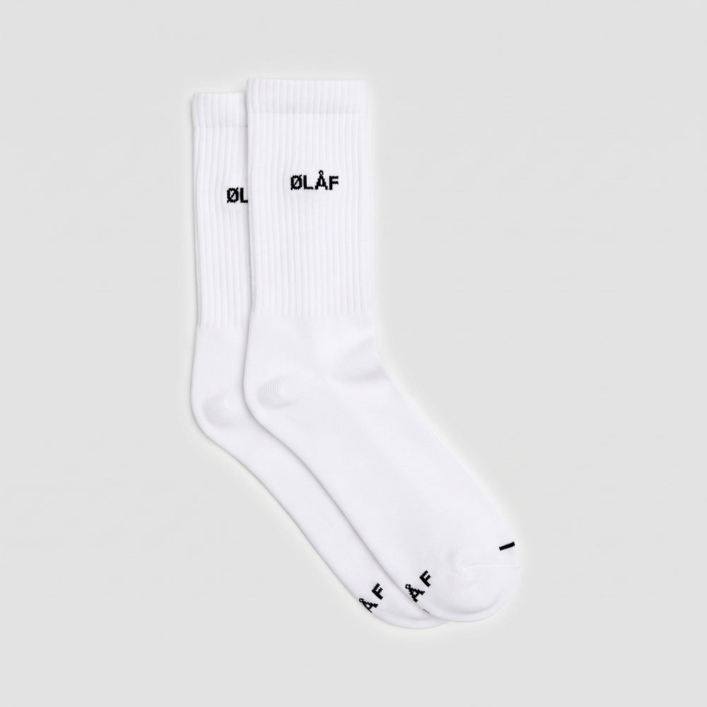 OLAF MINI LOGO SOCKS | WHITE / BLACK