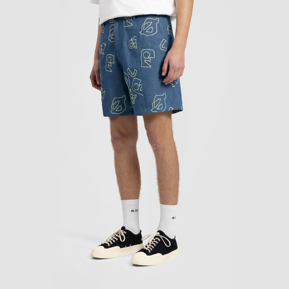 OLAF DENIM AOP SHORTS | LIGHT DENIM