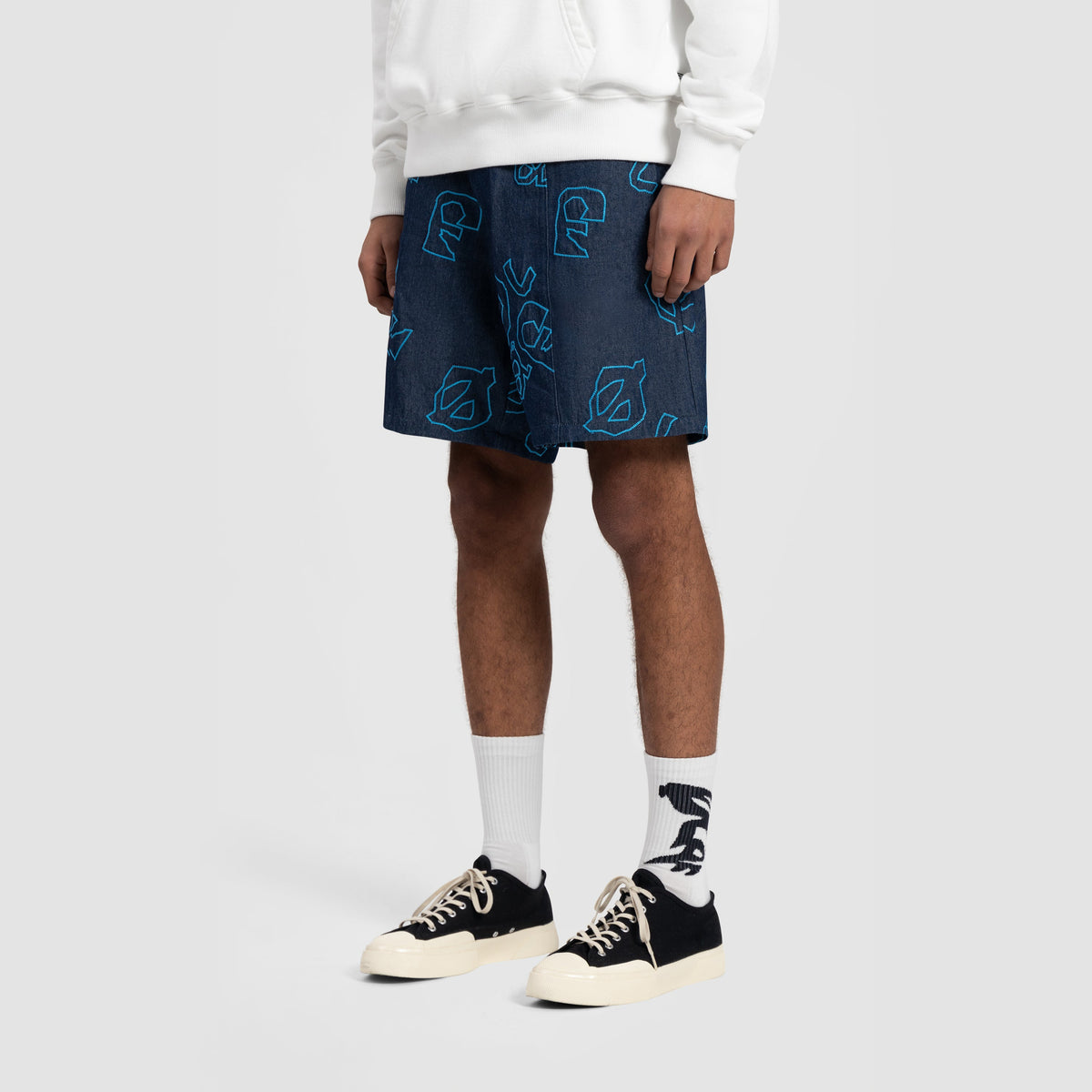 OLAF DENIM AOP SHORTS | DARK DENIM