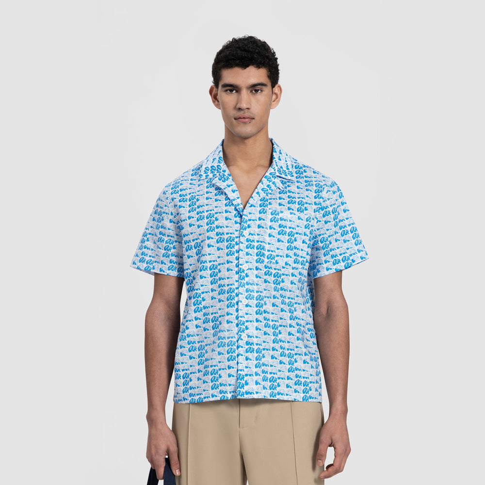 OLAF AOP BLUR SS SHIRT | AZURE BLUE
