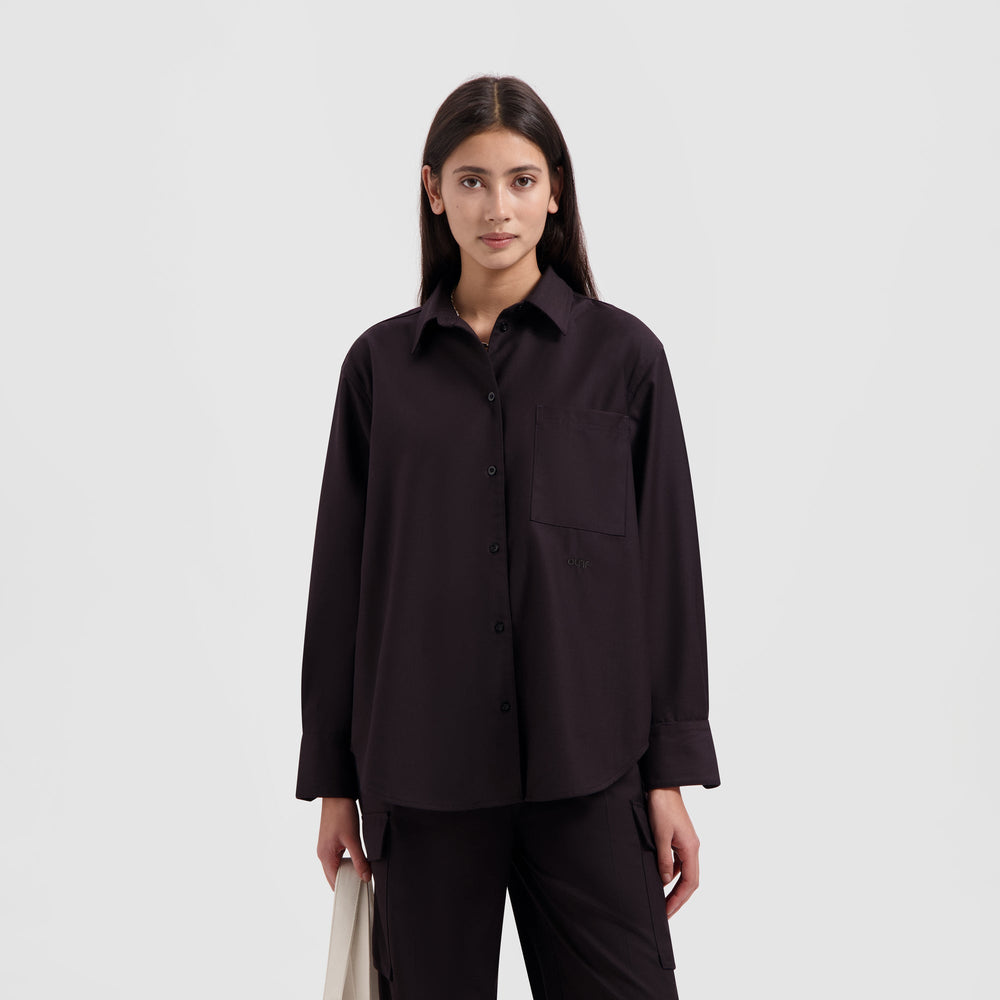 WMN DRAPEY UTILITY SHIRT | BROWN