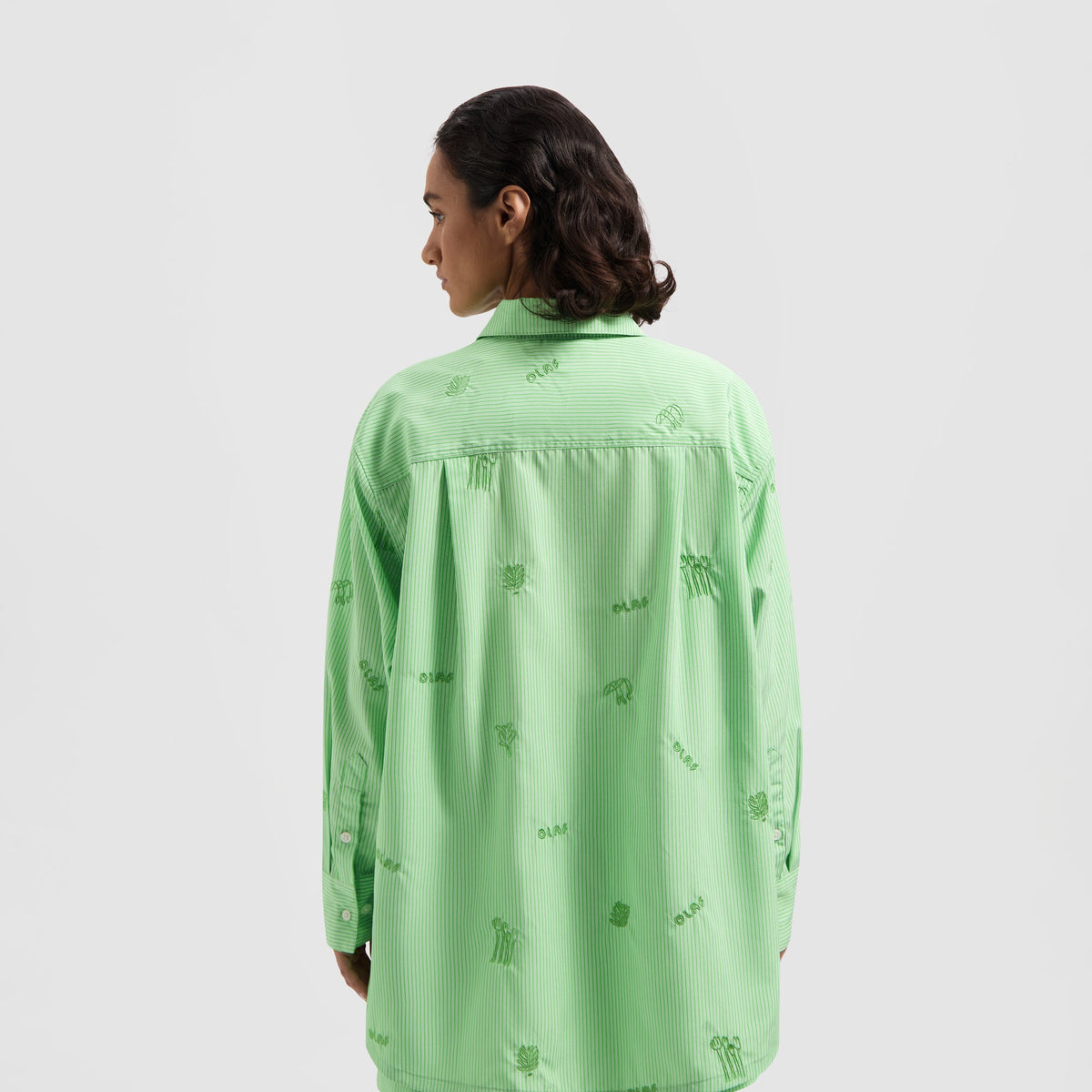 STRIPE EMBRO SHIRT | GREEN STRIPE