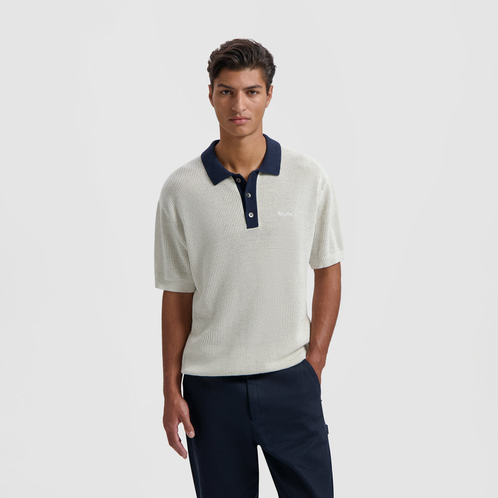 VARSITY POLO KNIT SS | OFF WHITE