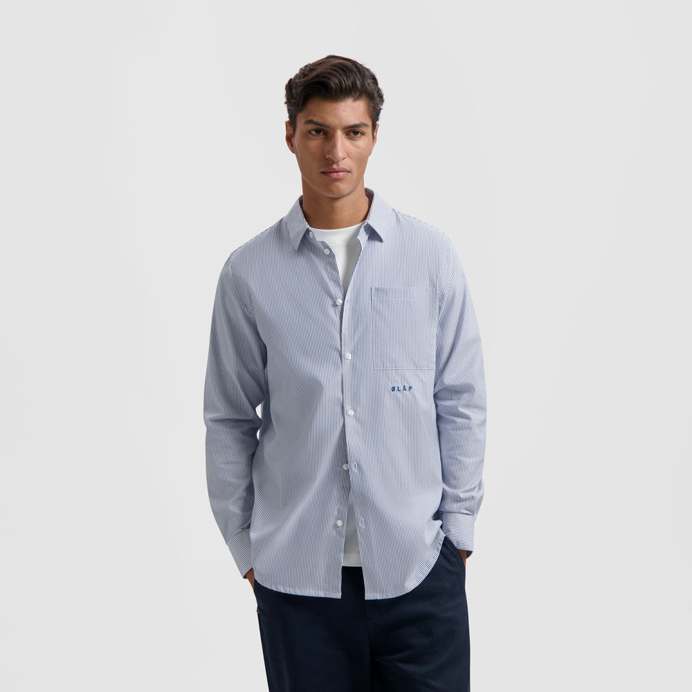 OXFORD STRIPE SHIRT LS | BLUE STRIPE