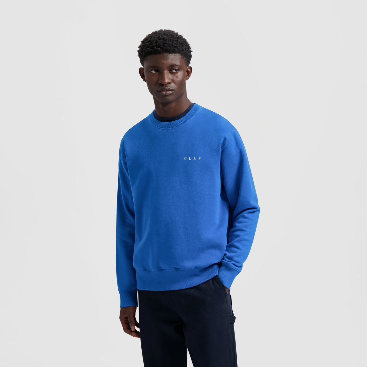 SPIRAL FACE CREWNECK | BRIGHT BLUE