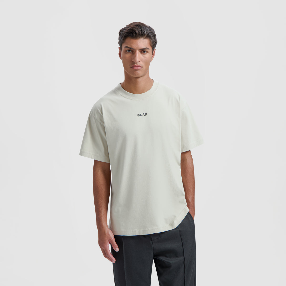 Block Tee - Cement / Black