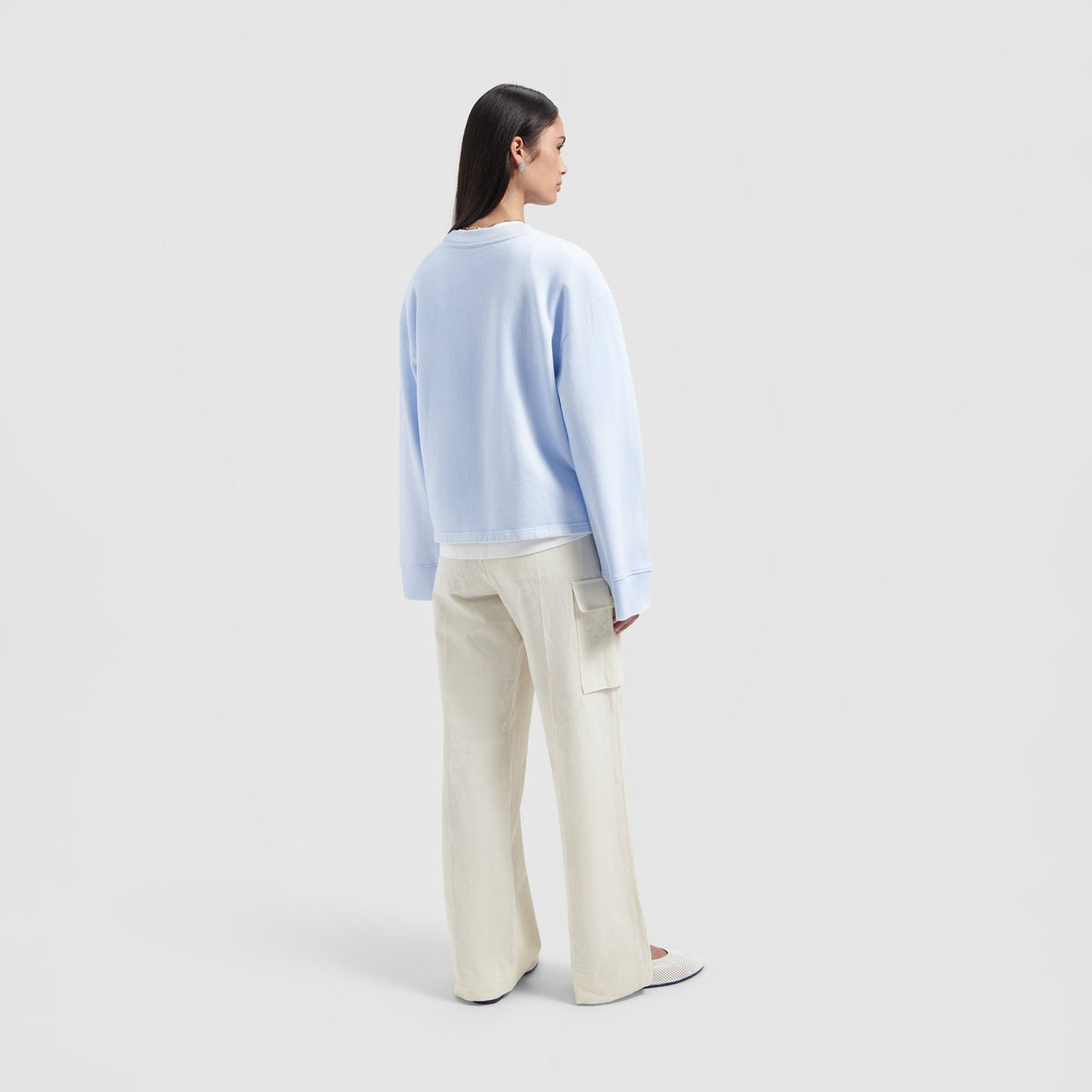 SPRAYED CREWNECK | SURF BLUE