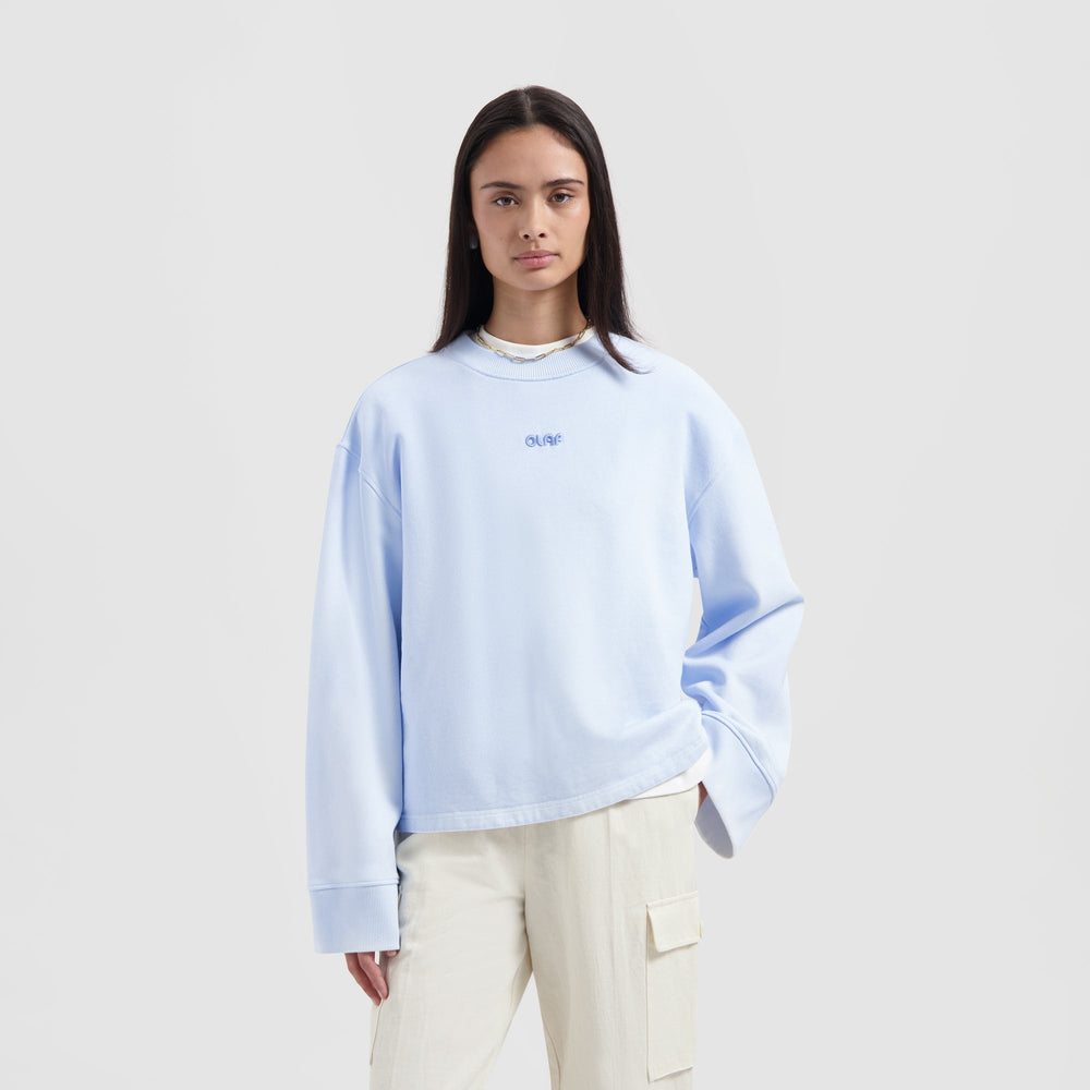 SPRAYED CREWNECK | SURF BLUE