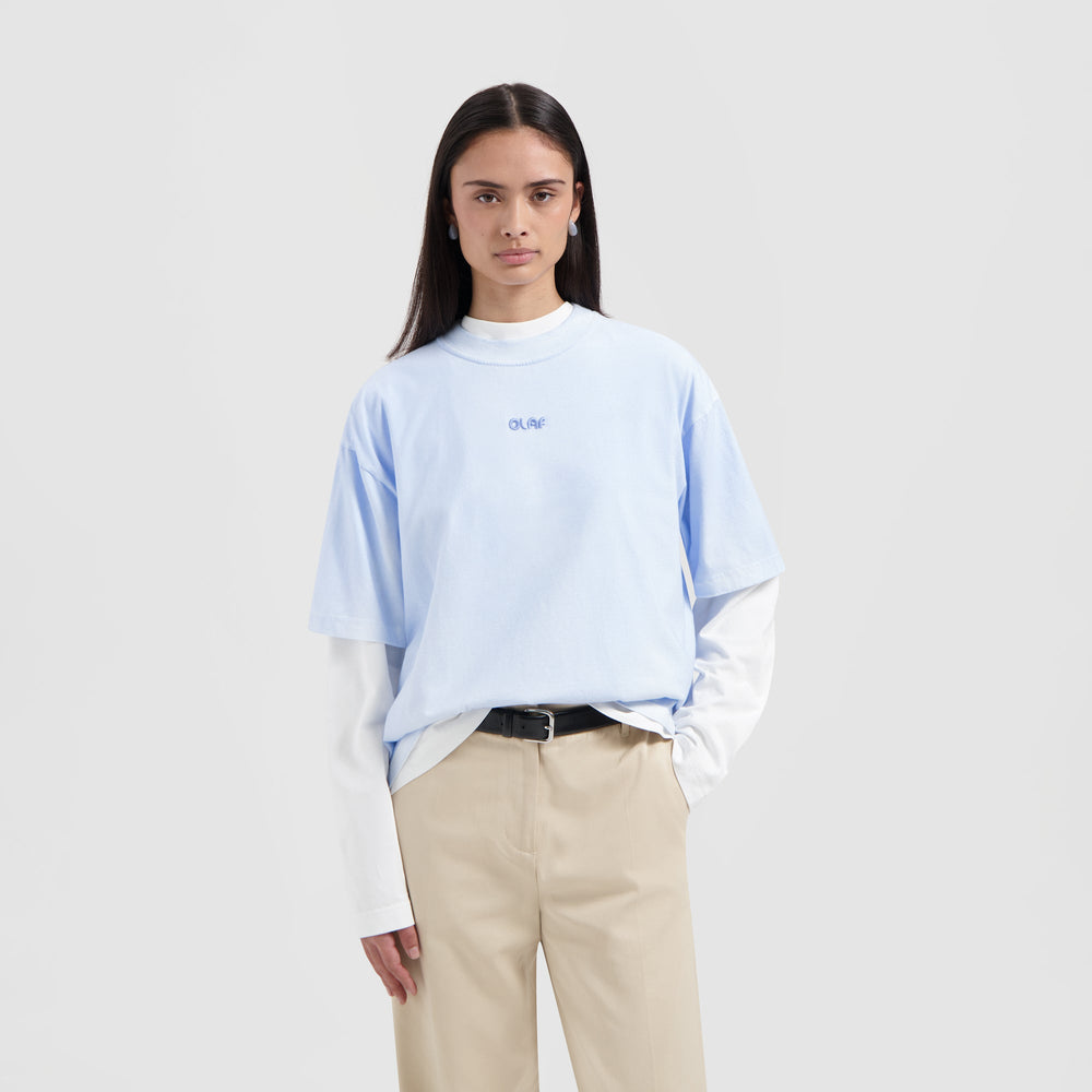 SPRAYED BOXY TEE | SURF BLUE