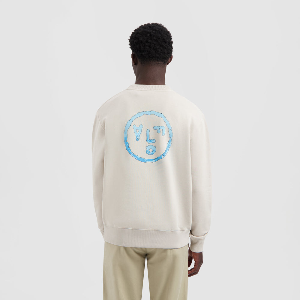 SUNSCREEN FACE CREWNECK | CEMENT