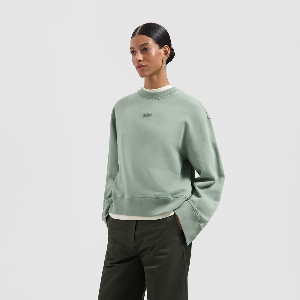 RETRO LOGO CREWNECK | GREEN MILIEU
