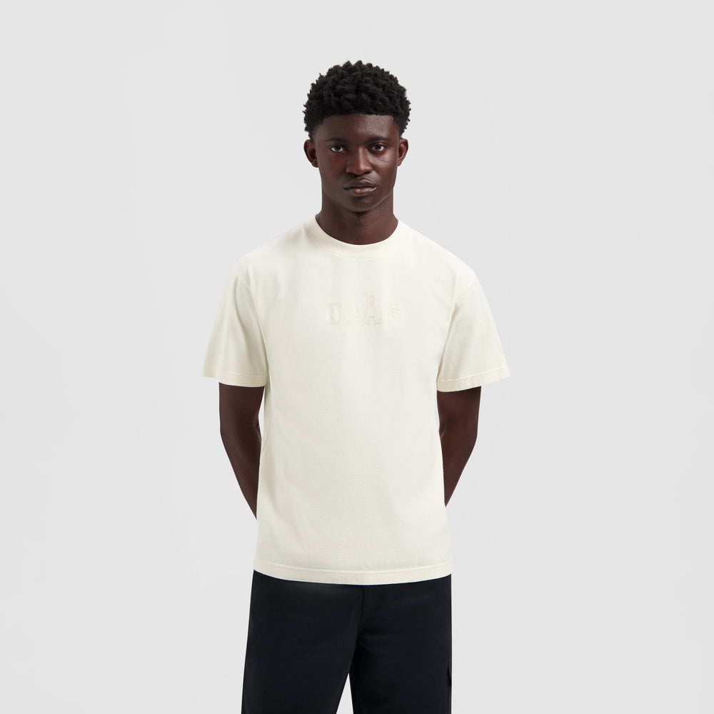 STITCHED VARSITY TEE | OFF WHITE