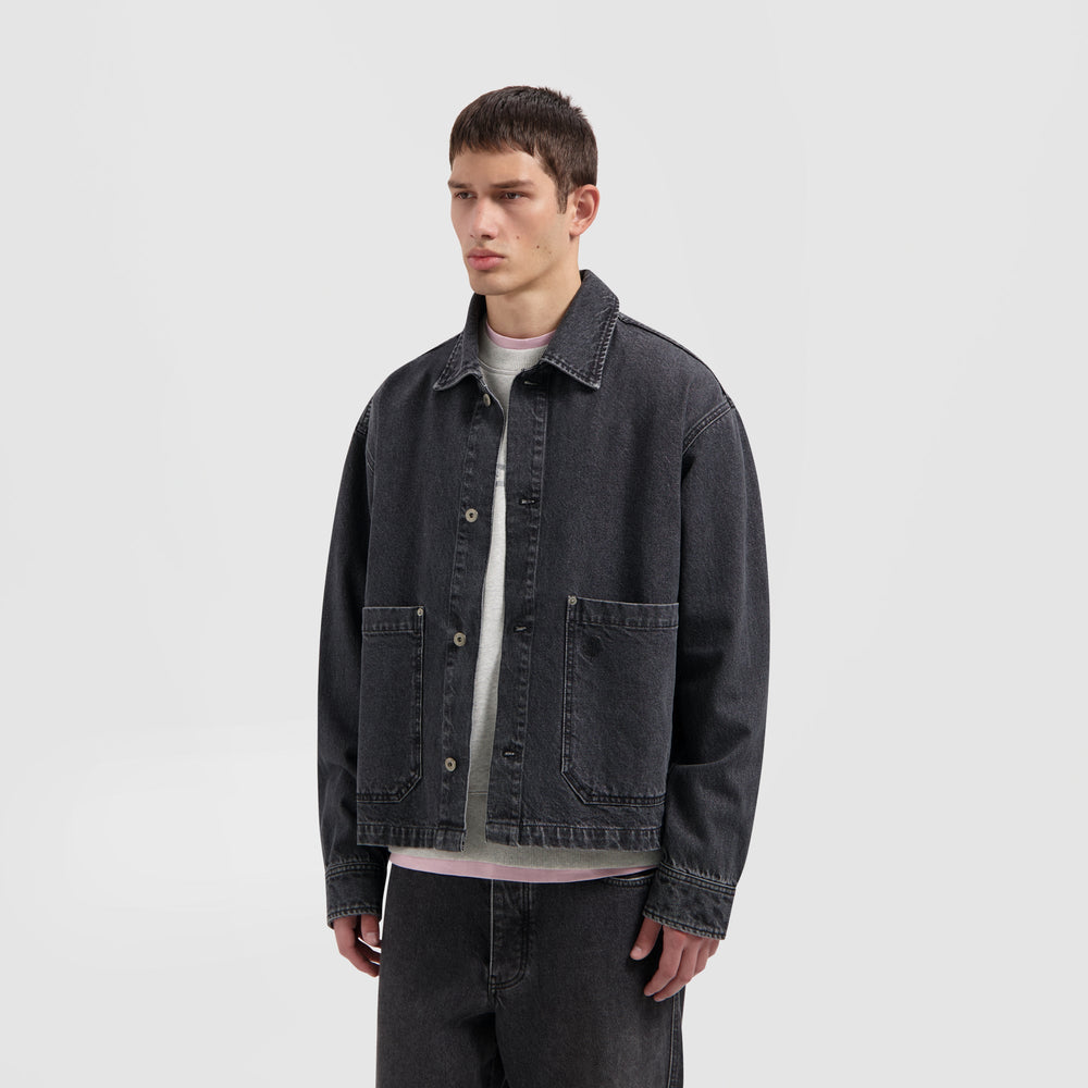 DENIM BOXY JACKET | WASHED CHARCOAL