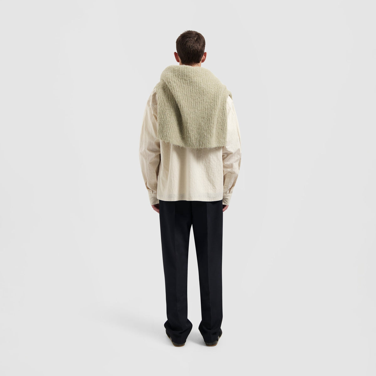 TEXTURED BOXY SHIRT | OFF WHITE
