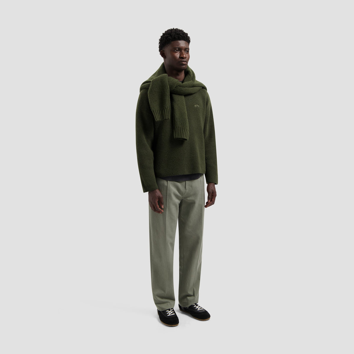 SIGNATURE KNITTED CREWNECK | OLIVE NIGHT