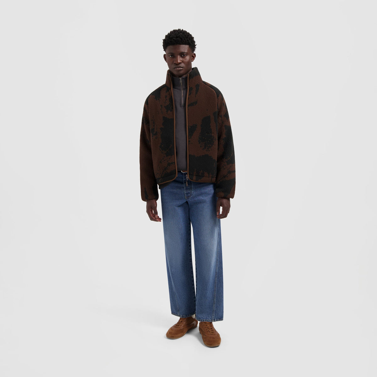FLEECE JACKET | HOT FUDGE / BLACK