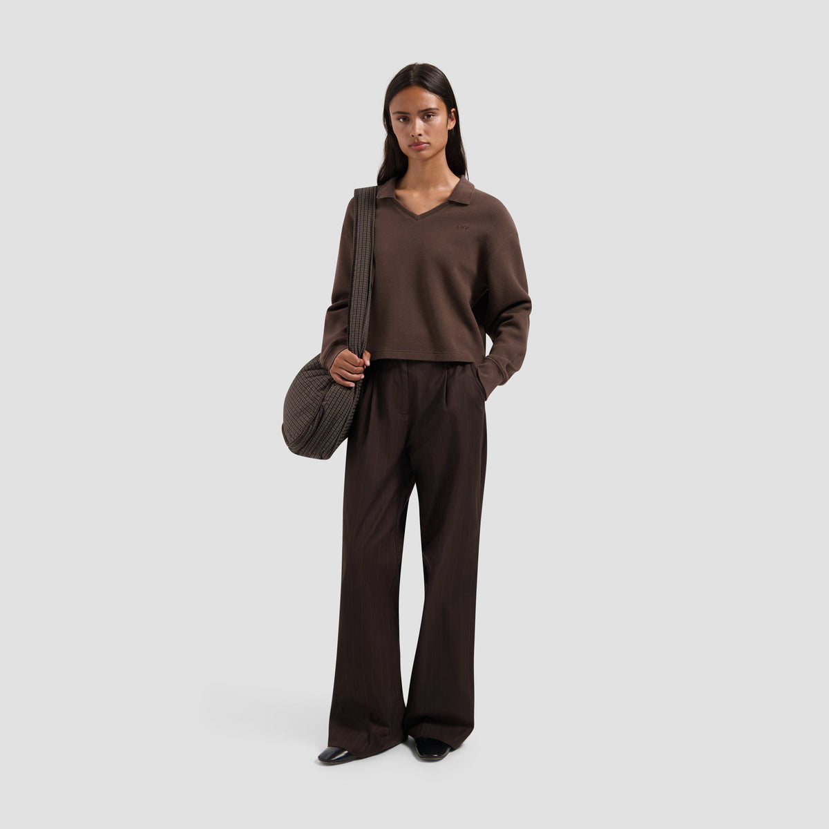 PINSTRIPE TAILORED TROUSERS | HOT FUDGE