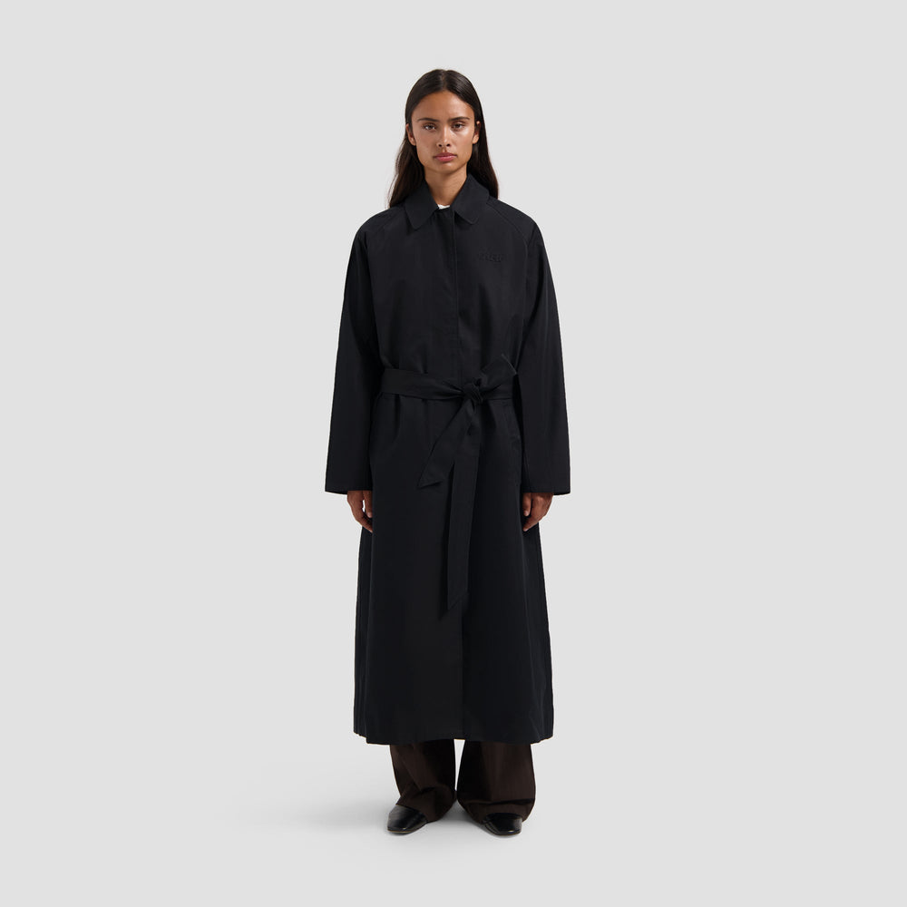 RETRO LOGO TRENCH COAT | BLACK