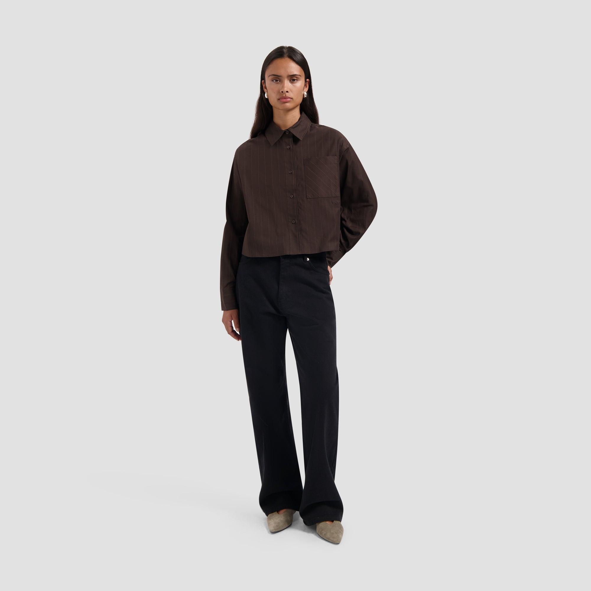 Brushed Twill Denim Pant - Black