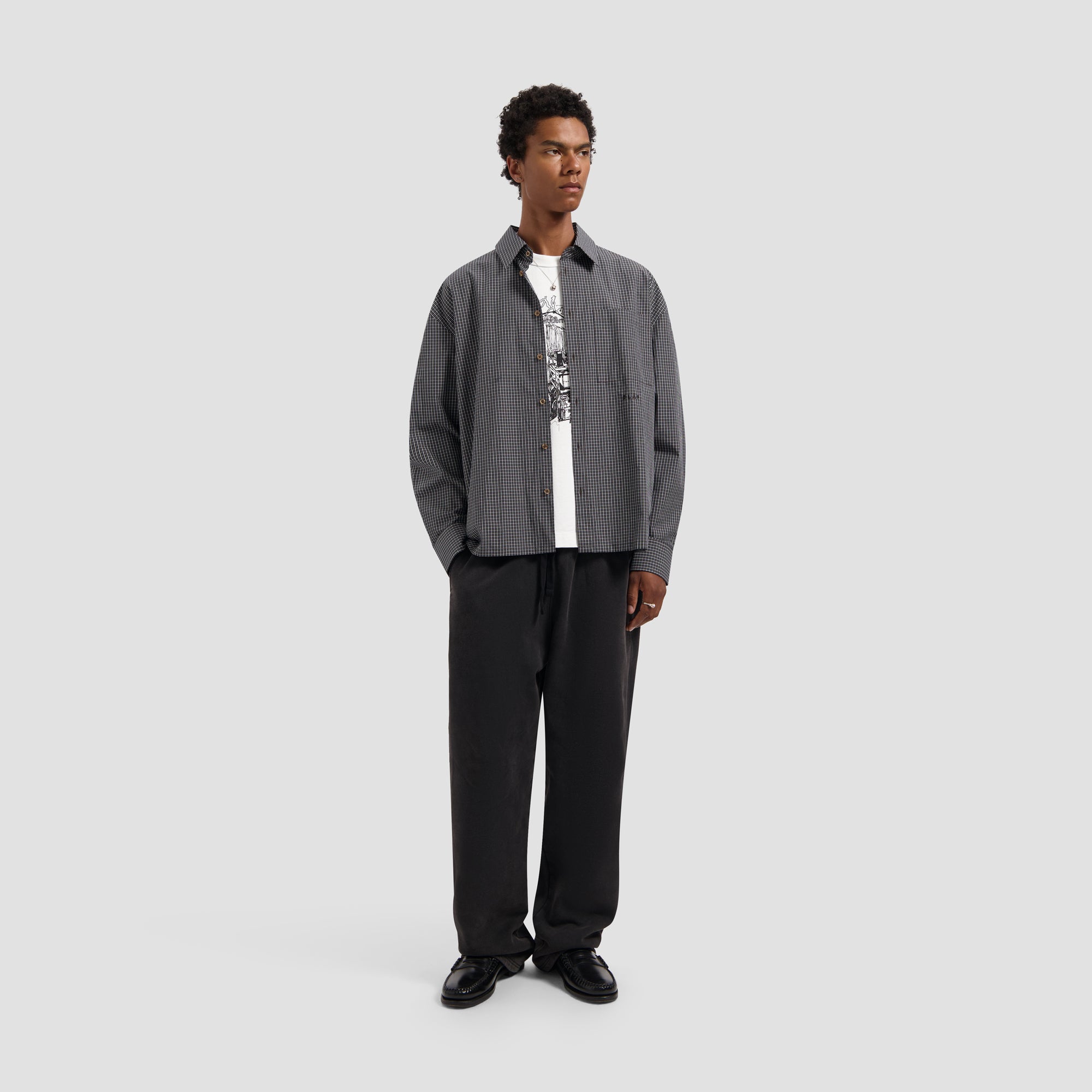 Checked Boxy Shirt - Hot Fudge