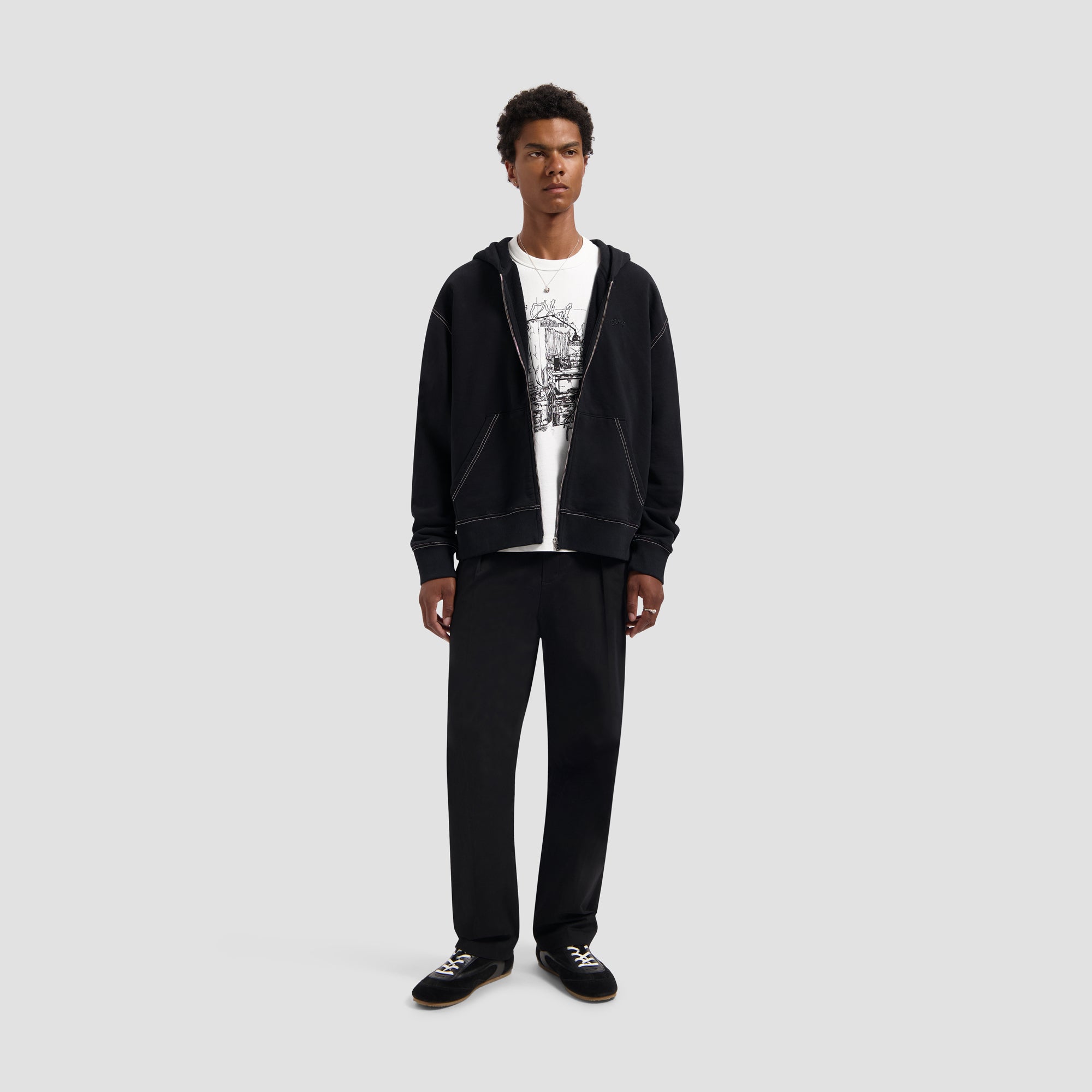 Regular Pleated Pant - Black