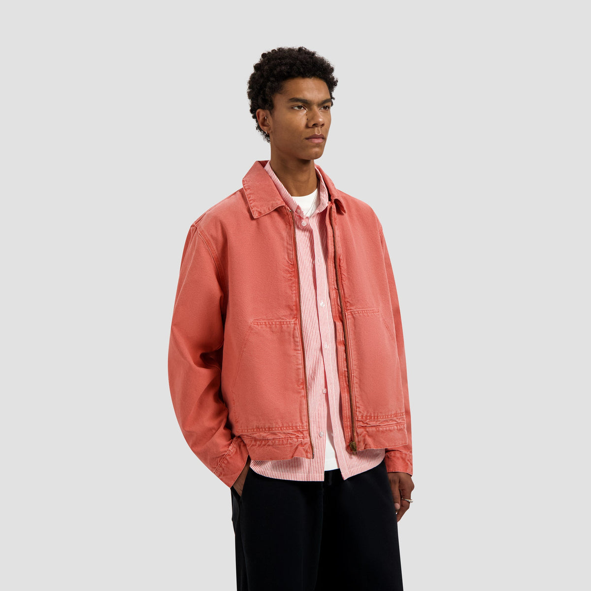 WASHED CANVAS JACKET | BURNT CORAL