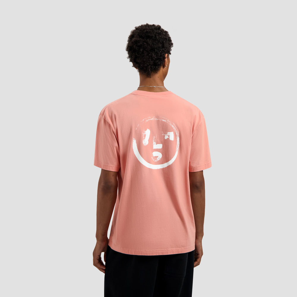 BRUSHSTROKE FACE TEE | BURNT CORAL