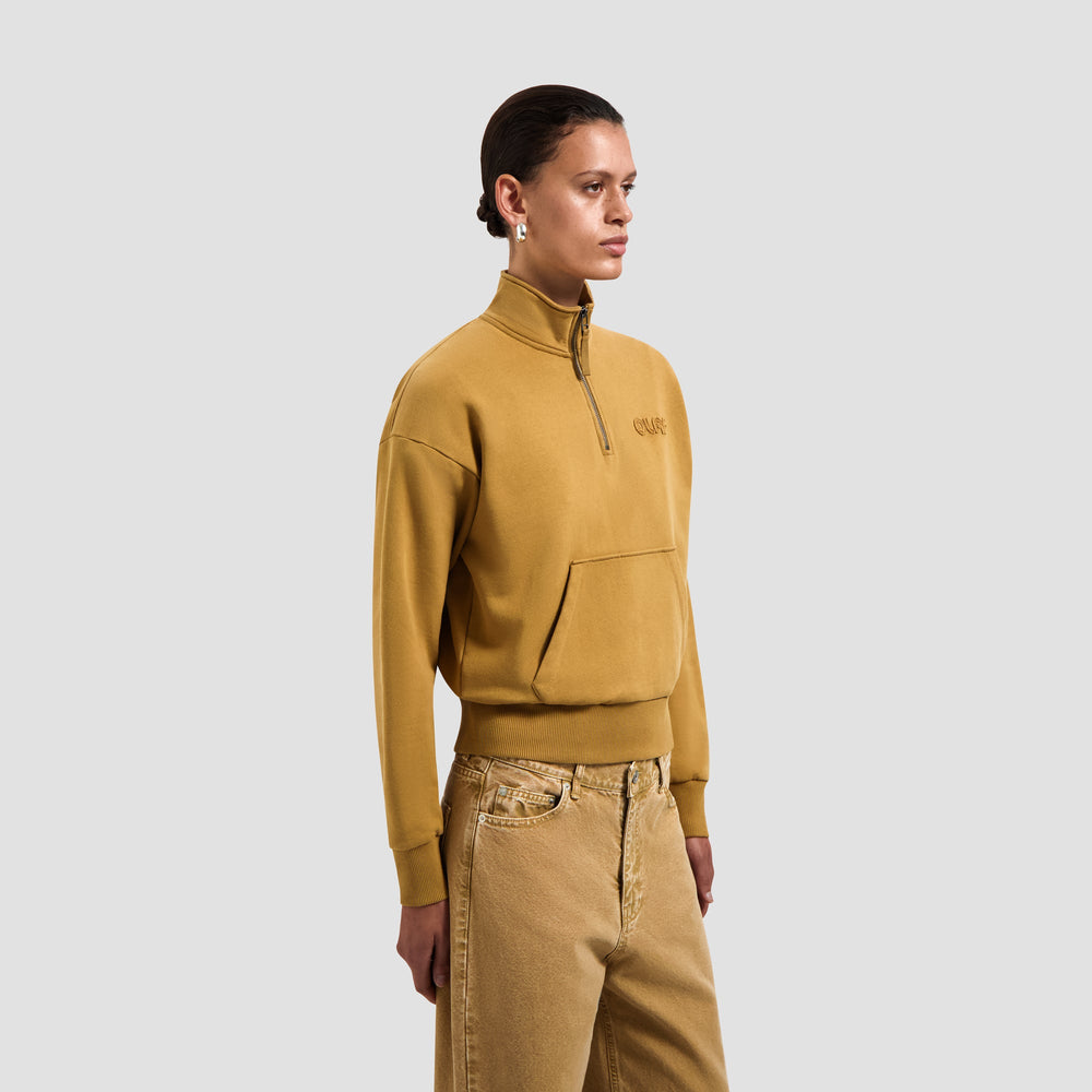 RETRO LOGO HALF ZIP SWEATSHIRT | MEDAL BRONZE