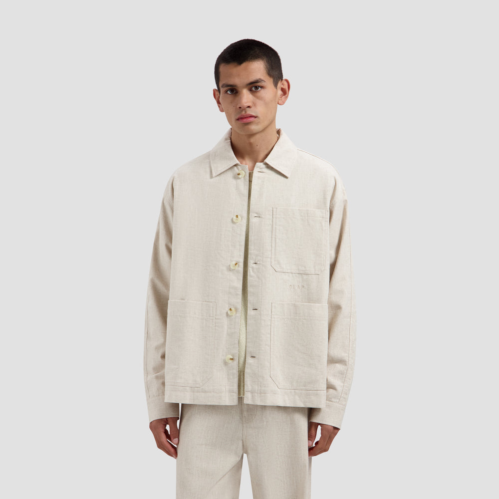 LINEN JACKET | CEMENT