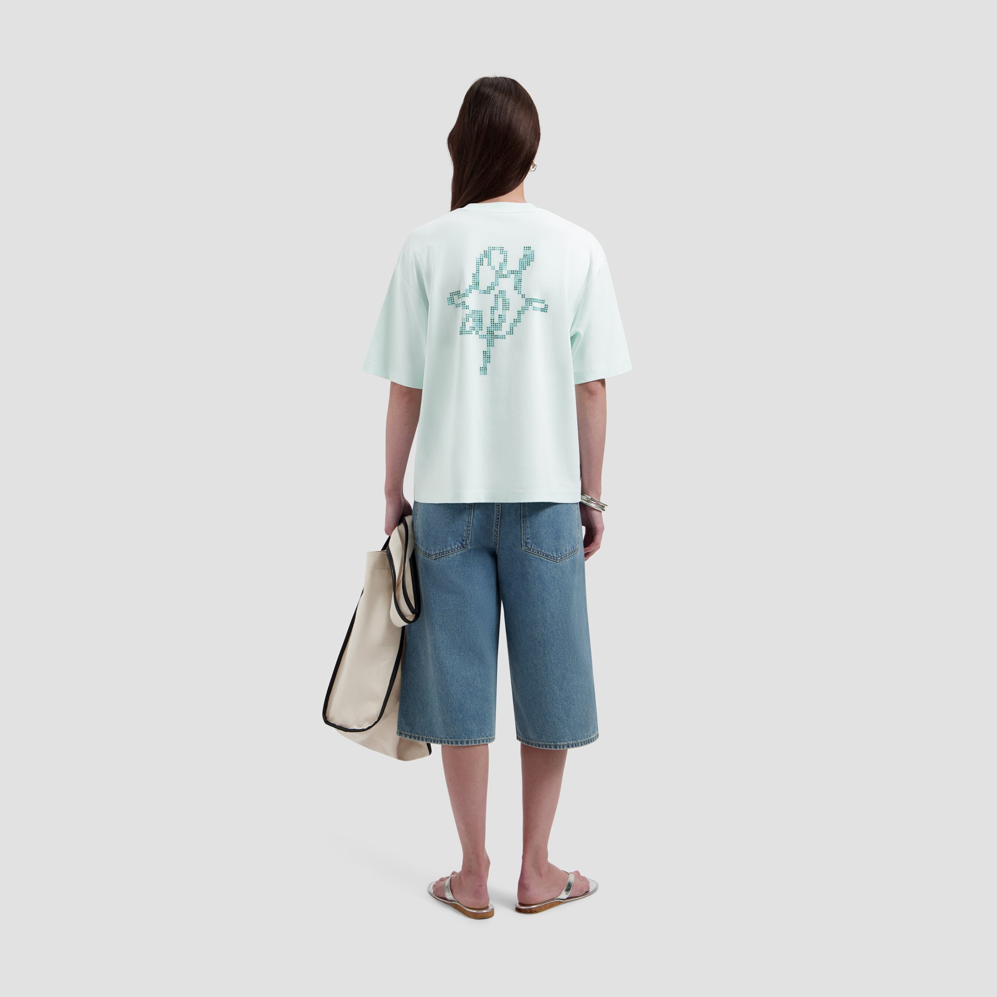 Dotted Monogram Tee - Salt Air