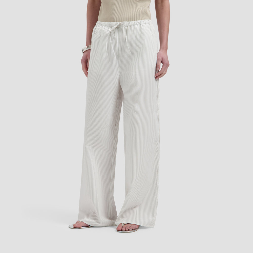 STRIPE DRAPEY PANTS | OFF WHITE / TREEHOUSE