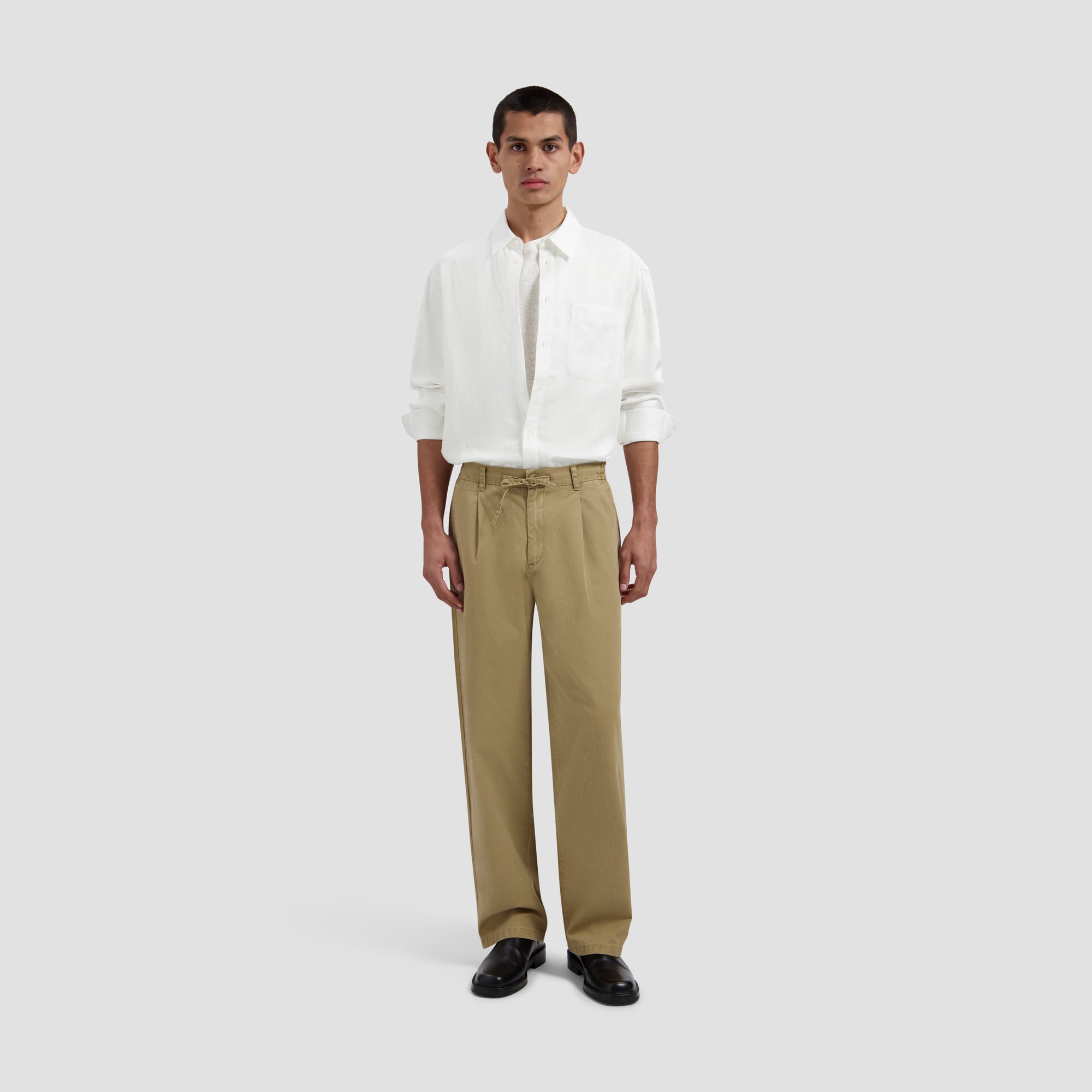 Linen Blend Relaxed Shirt - Optical White