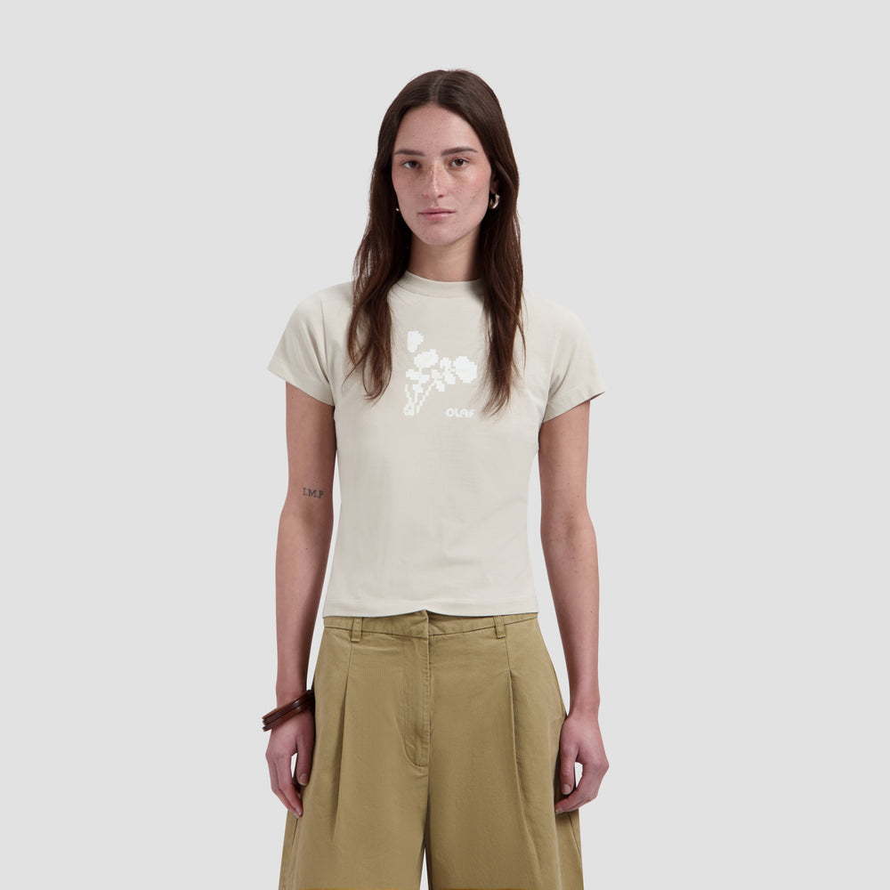FELTED WATERCREST BABY TEE | CEMENT