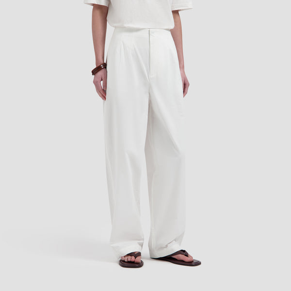 Barrel Leg Pants - Optical White
