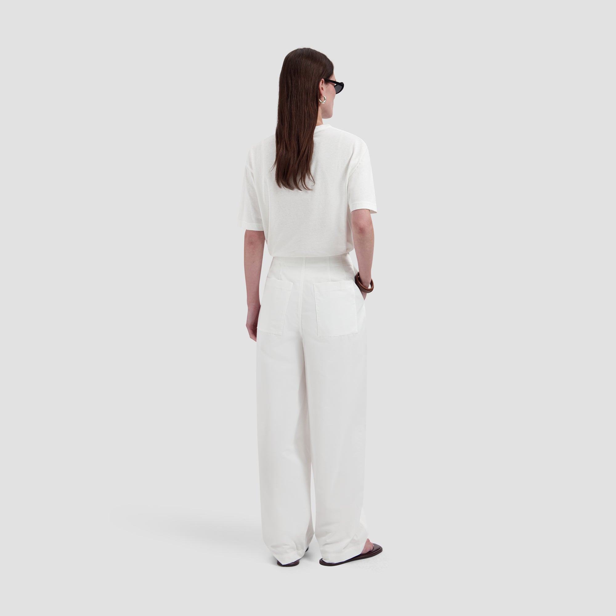 Barrel Leg Pants - Optical White