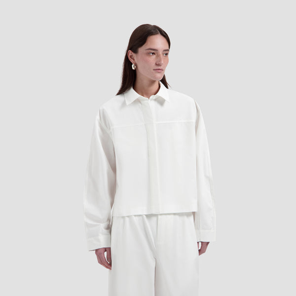 Retro Logo Boxy Shirt - Optical White