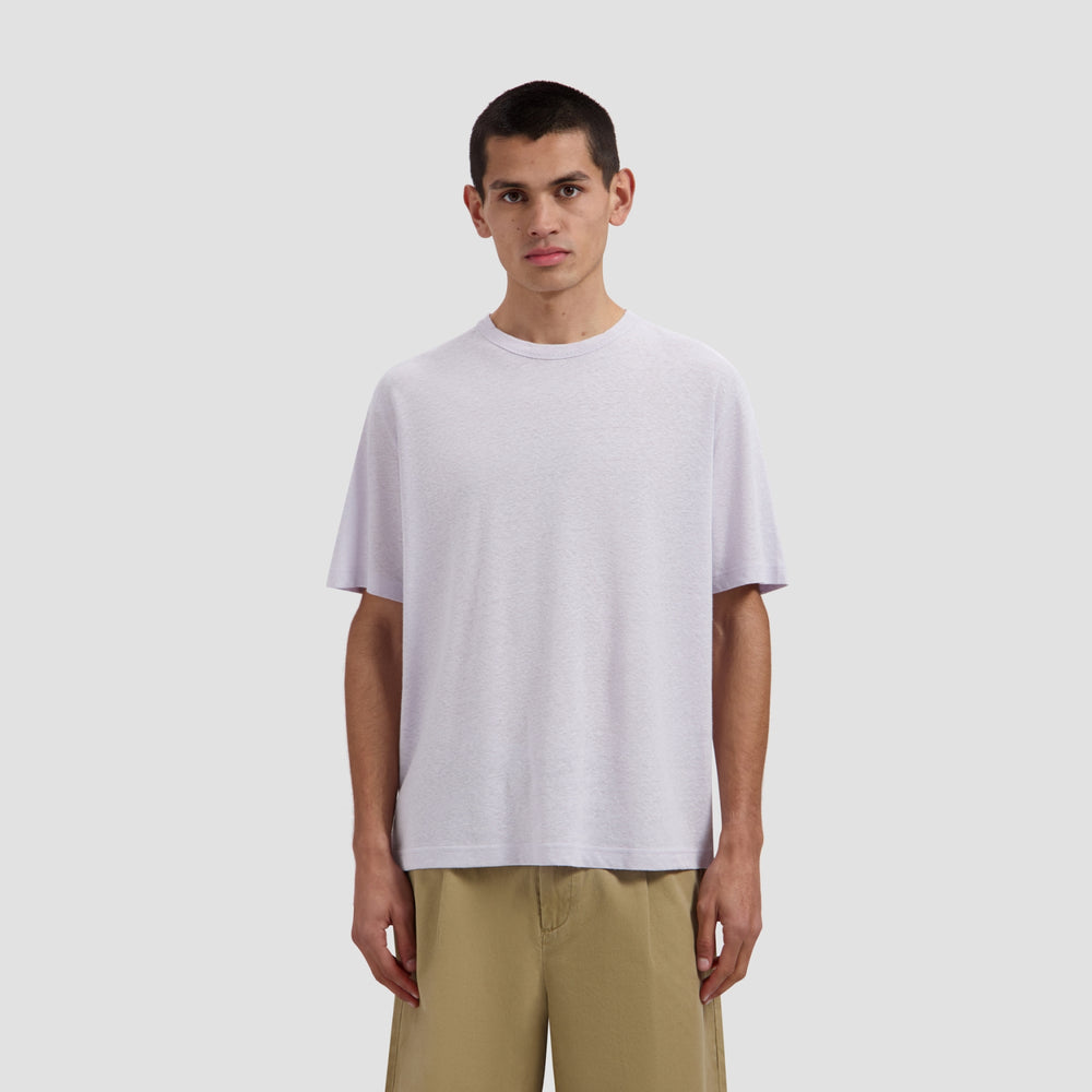ESSENTIAL COTTON LINEN TEE | PURPLE HEATHER
